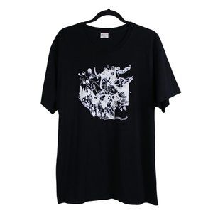 ATC Black Abstract Graphic Printed T-shirt